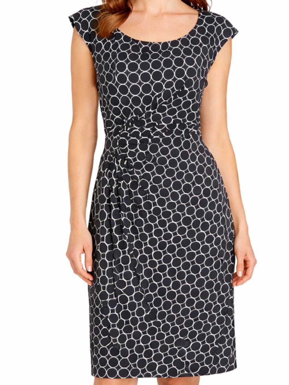 Connected Apparel Blue Circle Sleeveless Dress
